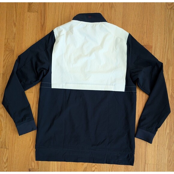 Rhone Mens Small 1/4 Zip Performance Pullover Blue White Mesh Lined Casual Logo - Picture 6 of 10